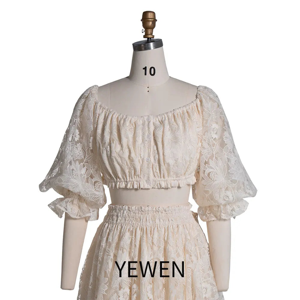 2 Piece Set Lace Dress for Photo Shoot Woman Maxi Dress Photography Props SY240076