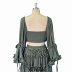 2 Piece Set Long Sleeves Cotton Woman Maxi Dresses for Photo Shoot Fancy Photography Props YEWEN SY231020-1