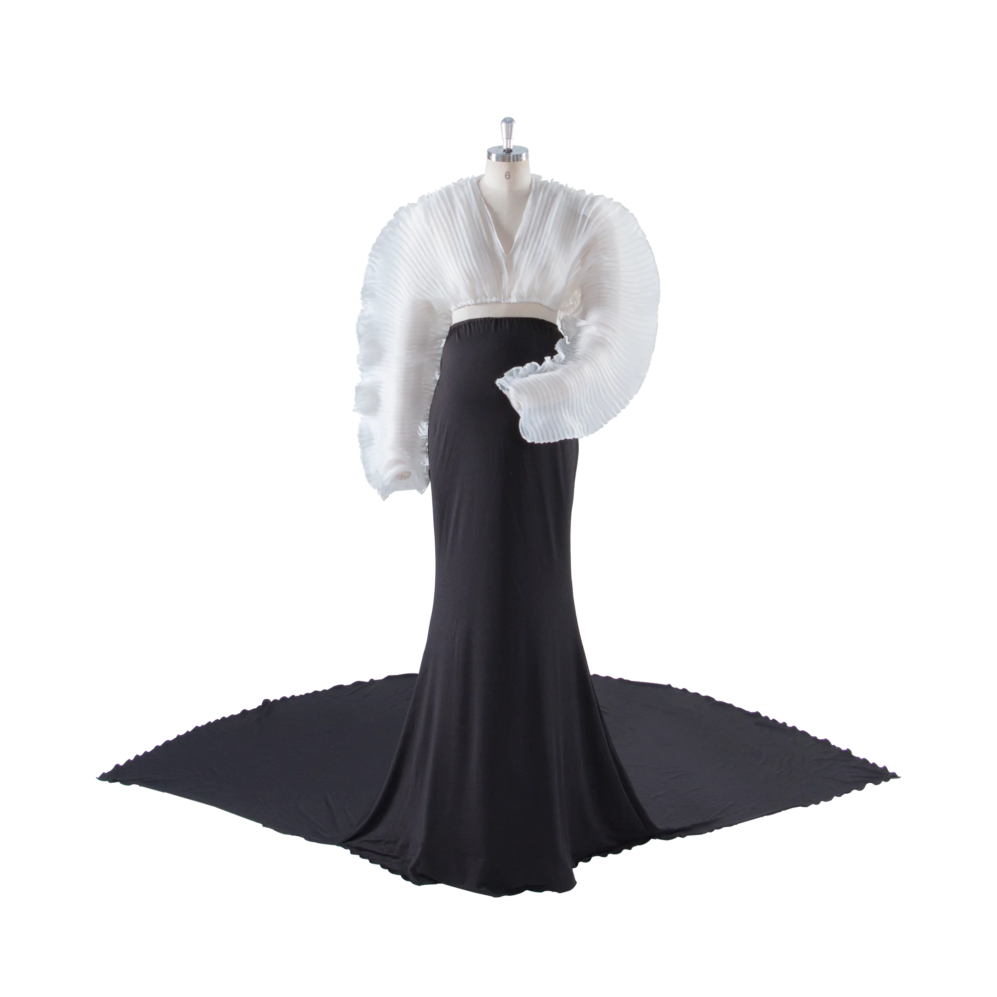 2 Piece Set Pleated Organza Tops with Stretchy Skirt Maternity Dresses for Photoshoot Baby Shower Dresses SY243163