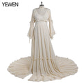 2 Pieces Gown V Neck Maternity Dresses for Photo Shoots Photography Dress Baby Shower Dress for Pregnant Woman SY211008