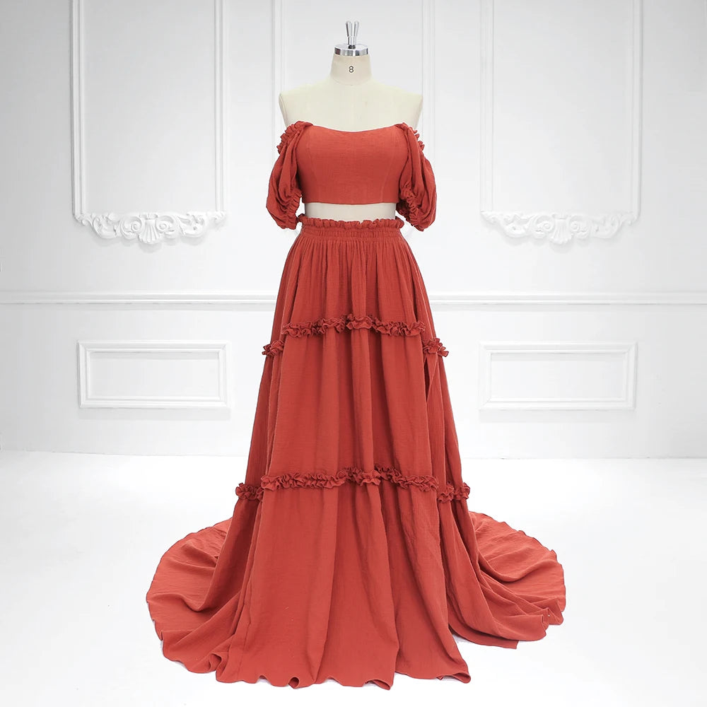 2 Pieces Set Boho Beach Dress Outfit for Photo Shoot Photography Props Dress SY231091