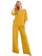 Elegante vestido de dos piezas para madre de la novia, talla grande, pantalón, capas con volantes, bata plateada SY28064 