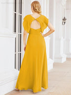 Vestidos de dama de honor Sunnderly con capa, vestido formal de fiesta con espalda descubierta para madre de la novia SY28058 