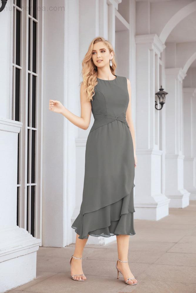 Vestido formal de fiesta Sunnderly de dos piezas, corte A, para madre de la novia, SY28072 