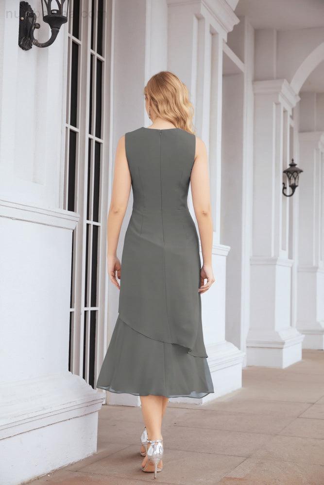 Vestido formal de fiesta Sunnderly de dos piezas, corte A, para madre de la novia, SY28072 