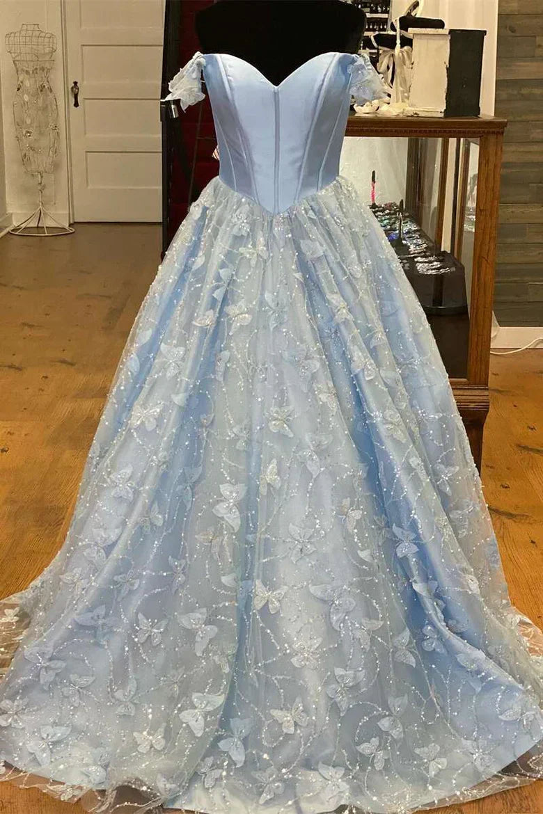 Anaya | Vestido de fiesta de satén con encaje y hombros descubiertos