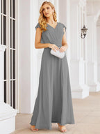 Vestidos de dama de honor Sunnderly con capa, vestido formal de fiesta con espalda descubierta para madre de la novia SY28058 
