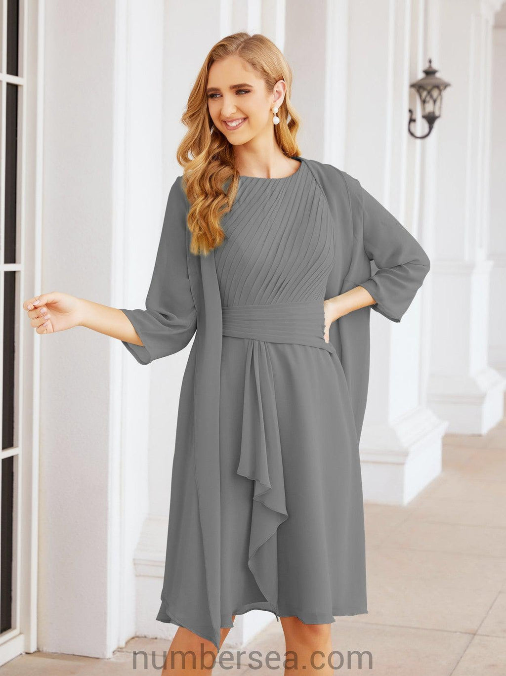 Vestidos de madre de la novia Sunnderly, vestido de fiesta, vestido plisado informal SY28065 