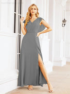 Vestidos de dama de honor Sunnderly con capa, vestido formal de fiesta con espalda descubierta para madre de la novia SY28058 