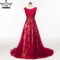 Zum Verkauf Keine Rückgabe Keine Rückerstattung Weinrot Kristall Tüll Abendkleider Neueste Ärmelloses Brautkleid Formale Abendgesellschaft Robe De Soiree HA2082 