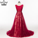 Zum Verkauf Keine Rückgabe Keine Rückerstattung Weinrot Kristall Tüll Abendkleider Neueste Ärmelloses Brautkleid Formale Abendgesellschaft Robe De Soiree HA2082 