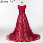 Zum Verkauf Keine Rückgabe Keine Rückerstattung Weinrot Kristall Tüll Abendkleider Neueste Ärmelloses Brautkleid Formale Abendgesellschaft Robe De Soiree HA2082 