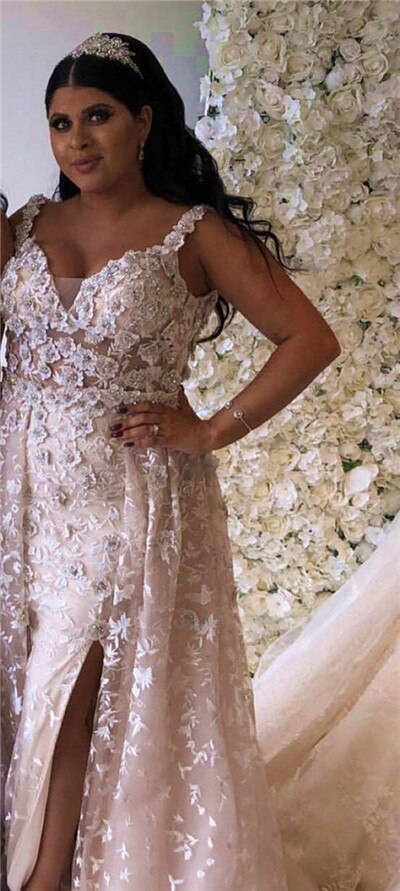2025 Pink Sleeveless Handmade Flowers Evening Dresses Crystal Sexy Luxury Tulle Evening Gowns Real Photo LA60717