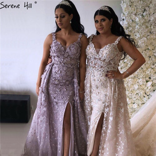 Vestido de noche rosa sin mangas con flores hechas a mano, de tul de lujo, sexy, de cristal, foto real, LA60717