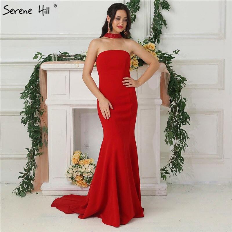 Im Angebot, keine Rückgabe, keine Rückerstattung. Verkauf 2025. Schwarze sexy Ballkleider, Neckholder, einfaches Jersey, formelle Abendkleider, lang, LA6688 