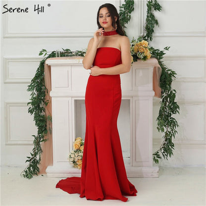 En oferta, sin devolución ni reembolso. Oferta 2025. Vestidos de fiesta negros sexys con cuello halter, jersey sencillo, vestidos de noche formales largos LA6688. 