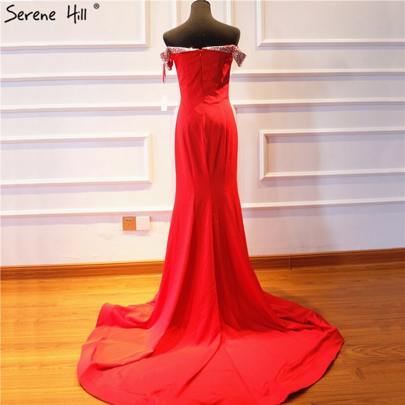En oferta, sin devolución ni reembolso, 2025, elegante vestido de noche de sirena a la moda, nuevo, con hombros descubiertos, sexy, sencillo, formal, LA6510 