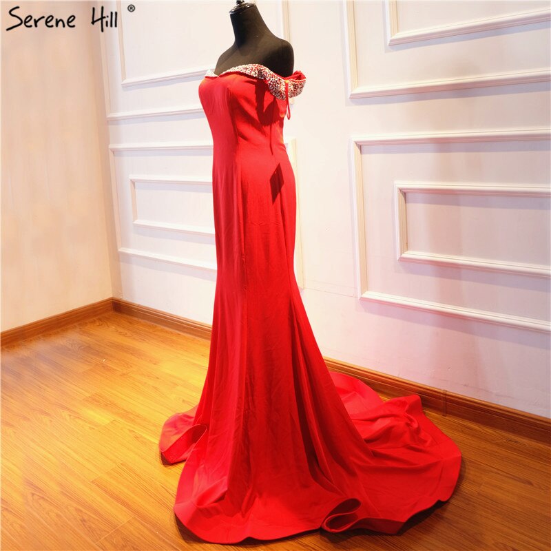 En oferta, sin devolución ni reembolso, 2025, elegante vestido de noche de sirena a la moda, nuevo, con hombros descubiertos, sexy, sencillo, formal, LA6510 