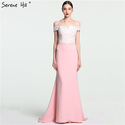 En oferta, sin devolución ni reembolso. Oferta 2025. Vestido de noche de sirena con hombros descubiertos, sin mangas, sexy y elegante de gasa LA6115. 