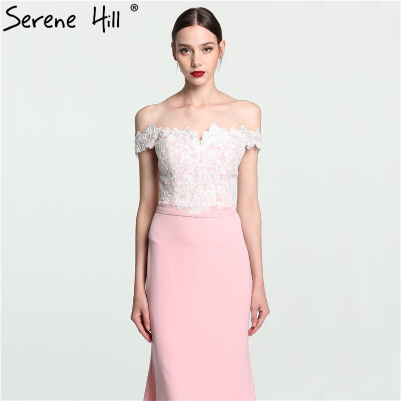 On Sale no return no refund Sale 2025 Off Shoulder Fashion Mermaid Evening Gowns Sleeveless Sexy Elegant Chiffon Evening Dress LA6115