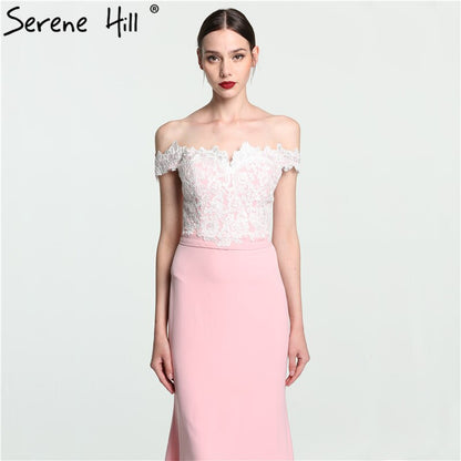 En oferta, sin devolución ni reembolso. Oferta 2025. Vestido de noche de sirena con hombros descubiertos, sin mangas, sexy y elegante de gasa LA6115. 