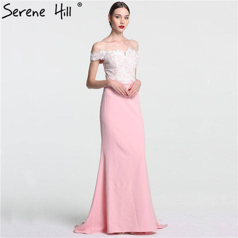 On Sale no return no refund Sale 2025 Off Shoulder Fashion Mermaid Evening Gowns Sleeveless Sexy Elegant Chiffon Evening Dress LA6115