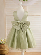 Duchesse-Linie/Princess-Linie Satin Tüll Knielang Blumenmädchenkleid 