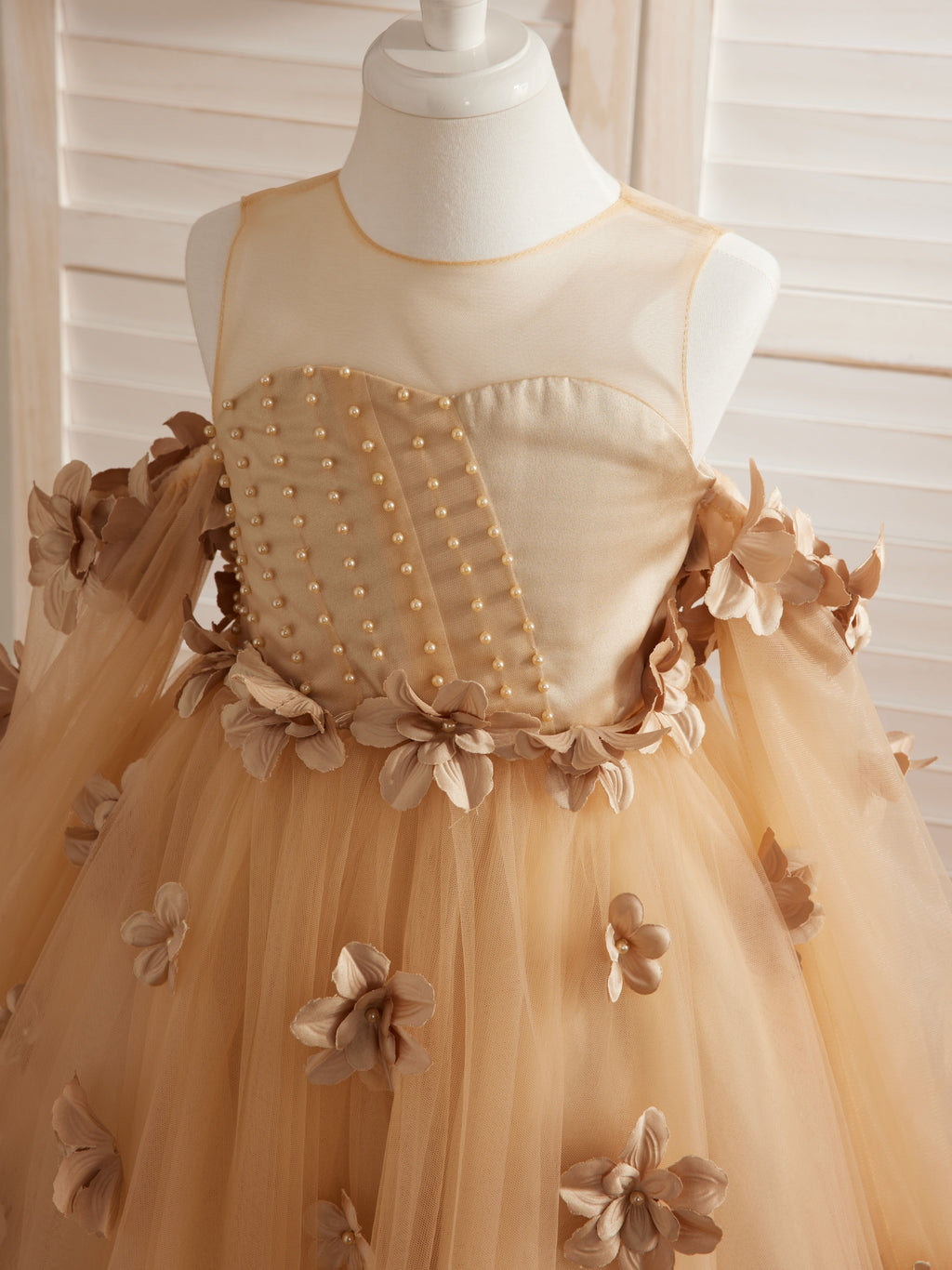 Vestidos de niña de las flores con vestido de princesa y flores en 3D