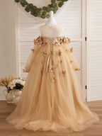 Vestidos de niña de las flores con vestido de princesa y flores en 3D
