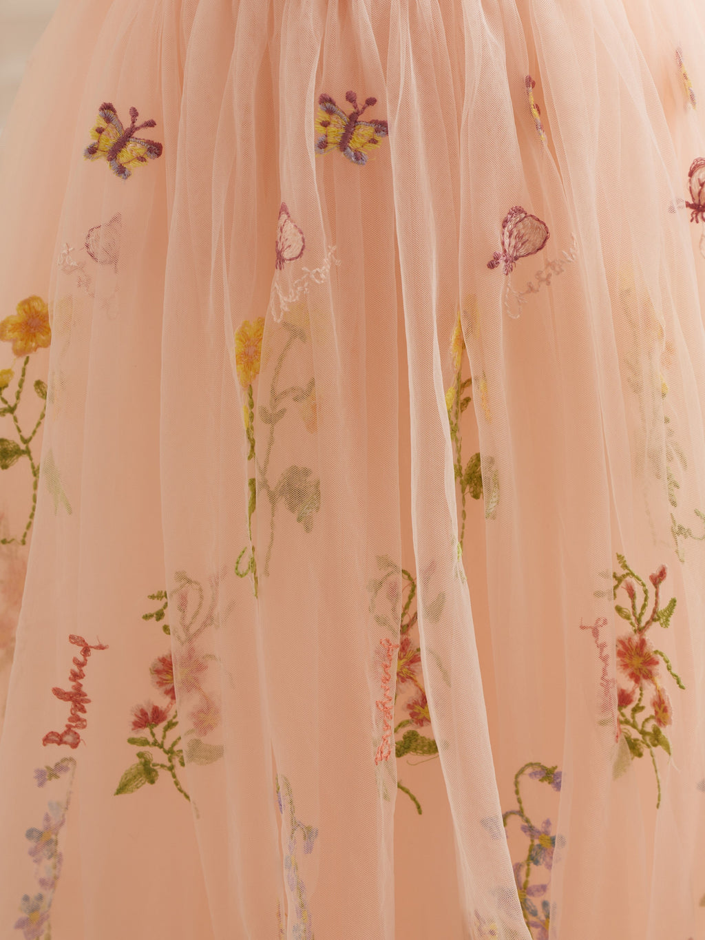 Salbeigrünes Blumenmädchenkleid aus Stoff mit U-Ausschnitt und Tüll (2003227581) 