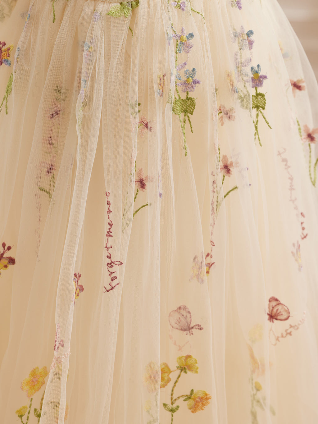 Salbeigrünes Blumenmädchenkleid aus Stoff mit U-Ausschnitt und Tüll (2003227581) 
