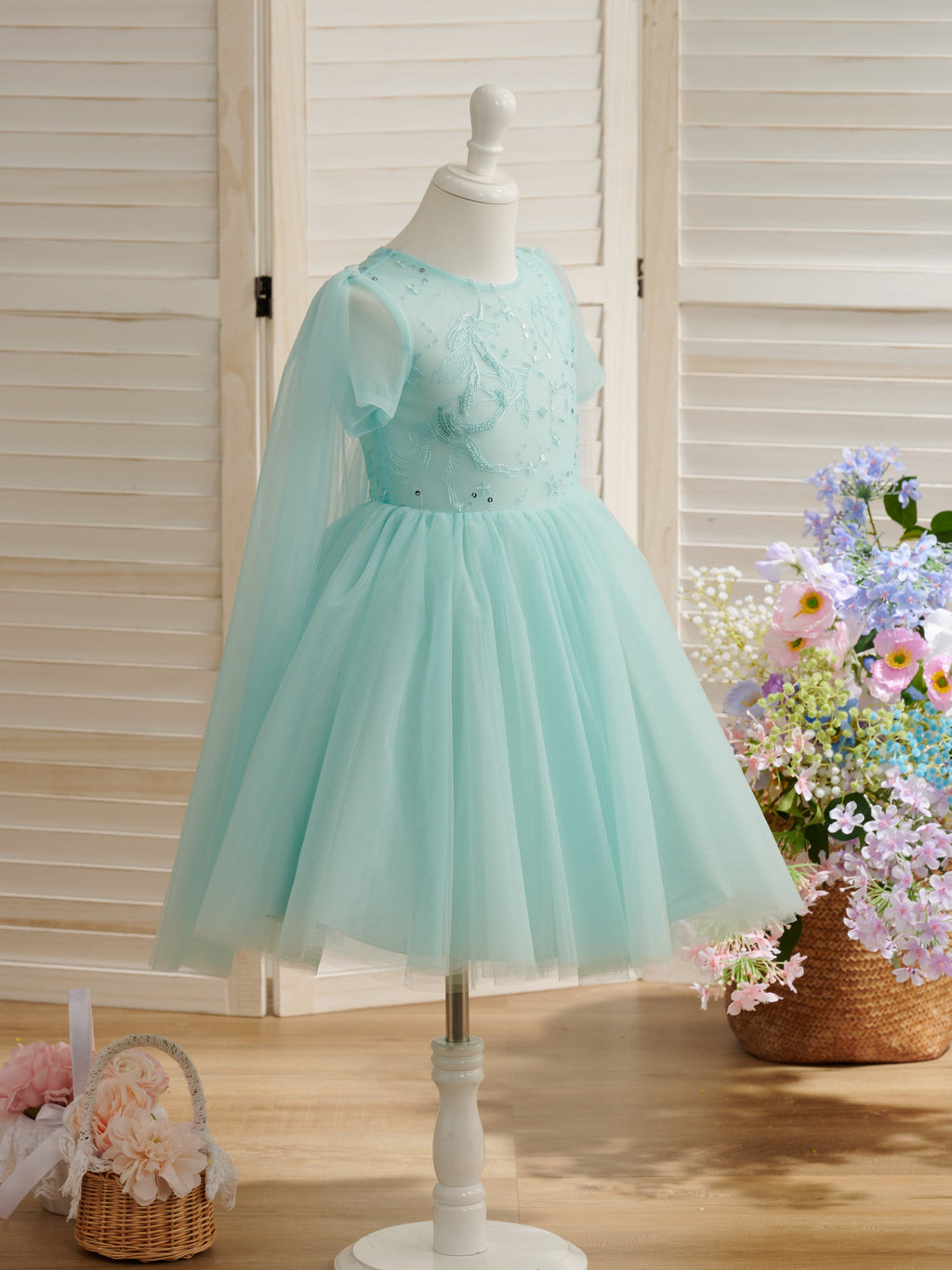 Ballkleid/Prinzessin Tüll Knielang 1. Geburtstag Party Baby Mädchen Kleid 