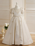 Ballkleid/Princess-Linie Bodenlang Erstkommunion Blumenmädchenkleid 