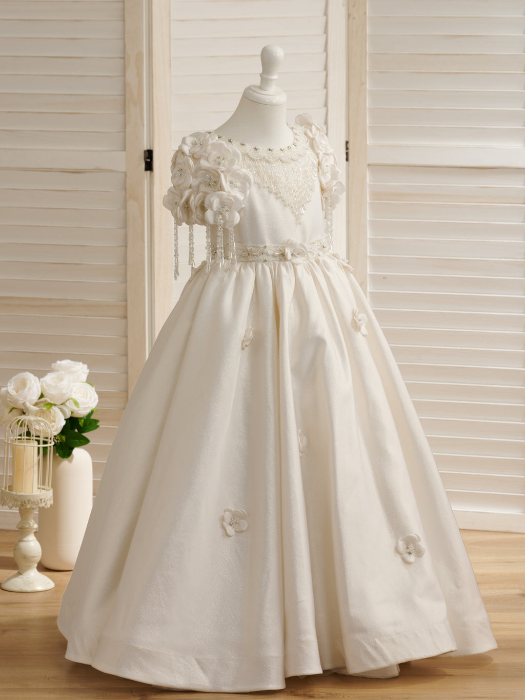 Ballkleid/Princess-Linie Bodenlang Erstkommunion Blumenmädchenkleid 