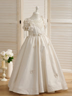 Ballkleid/Princess-Linie Bodenlang Erstkommunion Blumenmädchenkleid 