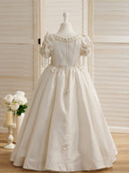 Ballkleid/Princess-Linie Bodenlang Erstkommunion Blumenmädchenkleid 