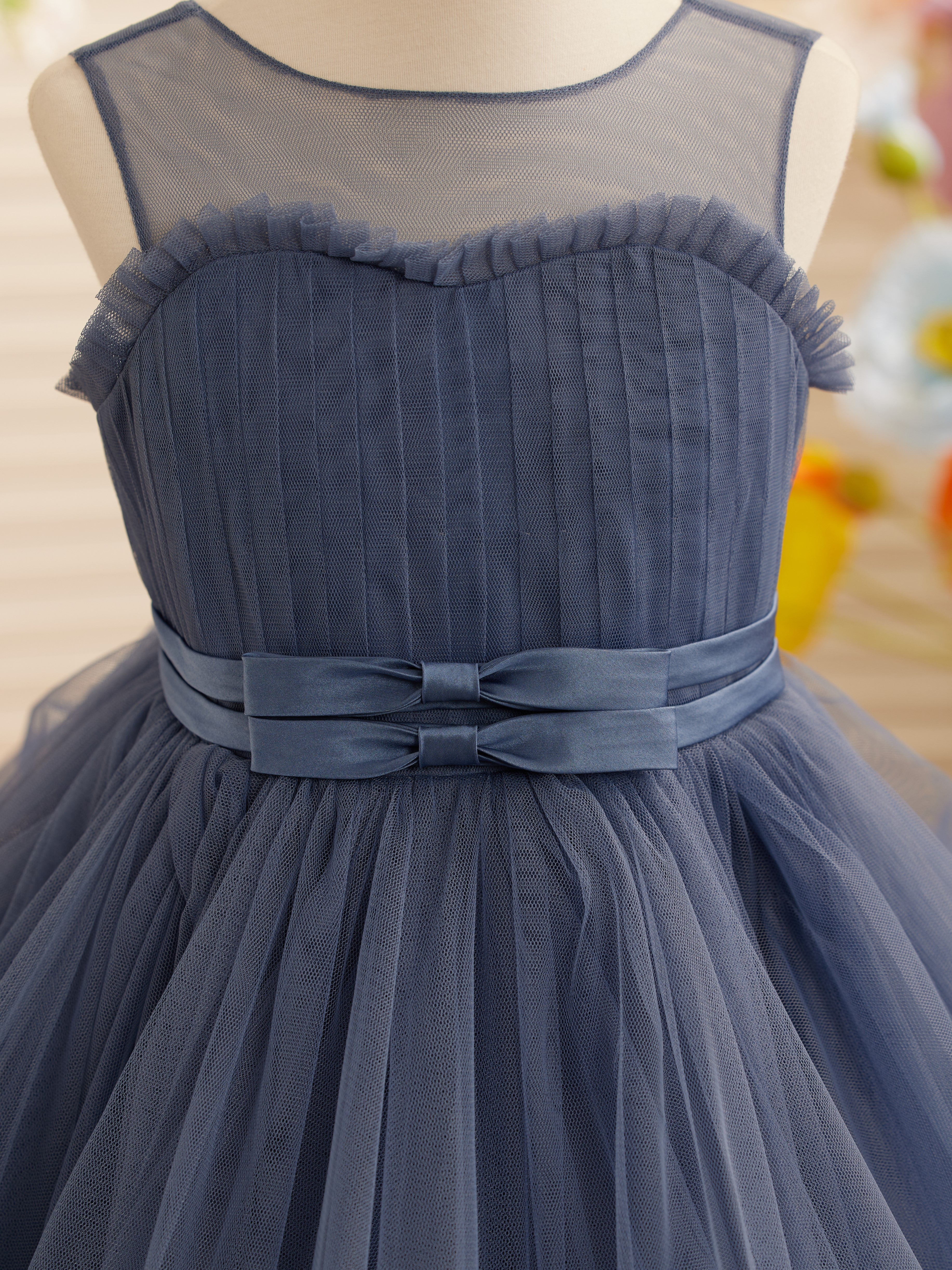 Vestido de fiesta/princesa de tul hasta la rodilla para niña de las flores