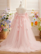 Vestidos de niña de las flores con vestido de princesa y flores en 3D