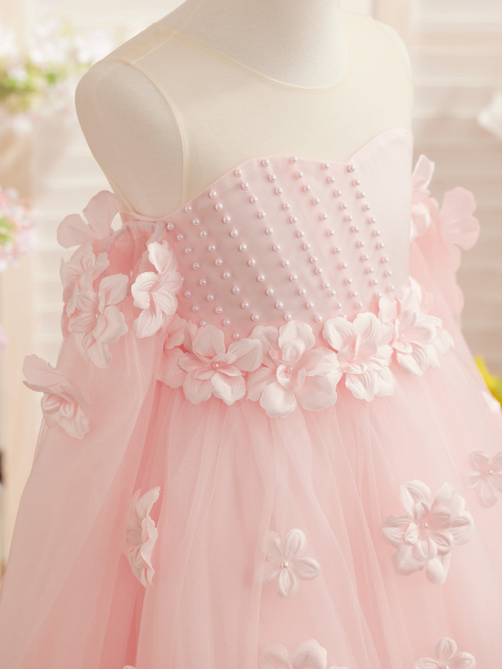 Vestidos de niña de las flores con vestido de princesa y flores en 3D