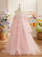 Vestidos de niña de las flores con vestido de princesa y flores en 3D