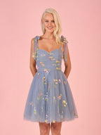 Claire | Aline Kurzes Sweetheart Tüll-Blumen-Heimkehrkleid