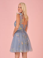 Claire | Aline Kurzes Sweetheart Tüll-Blumen-Heimkehrkleid