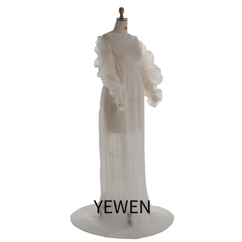 2025 Custom Made Pleated Maternity Dress for Photo Shoot Baby Shower Dress Long Gown for Pregnancy Photoshoot Sunnderly SY240006