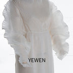 Vestido de maternidad plisado a medida para sesión de fotos de baby shower, vestido largo para sesión de fotos de embarazo, Sunnderly SY240006 