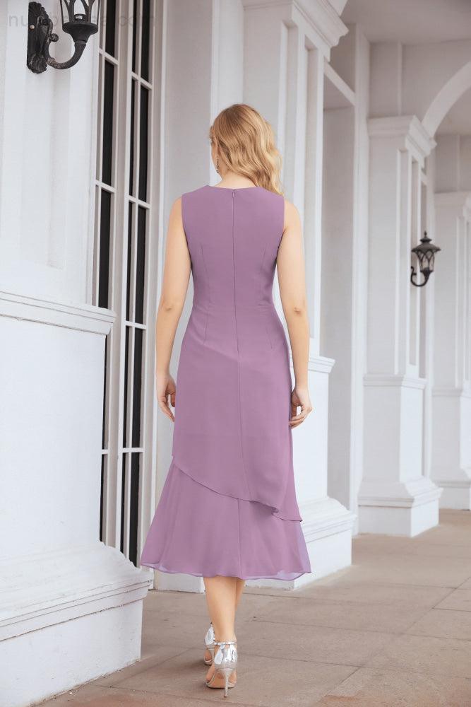 Vestido formal de fiesta Sunnderly de dos piezas, corte A, para madre de la novia, SY28072 