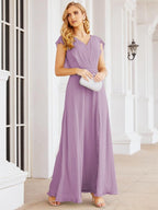 Vestidos de dama de honor Sunnderly con capa, vestido formal de fiesta con espalda descubierta para madre de la novia SY28058 