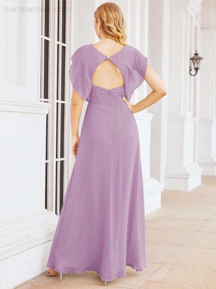 Sunnderly Brautjungfernkleider Cape Formales Ballkleid Rückenfreies Kleid für die Mutter der Braut SY28058 