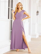 Vestidos de dama de honor Sunnderly con capa, vestido formal de fiesta con espalda descubierta para madre de la novia SY28058 