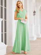 Vestidos de dama de honor Sunnderly con capa, vestido formal de fiesta con espalda descubierta para madre de la novia SY28058 