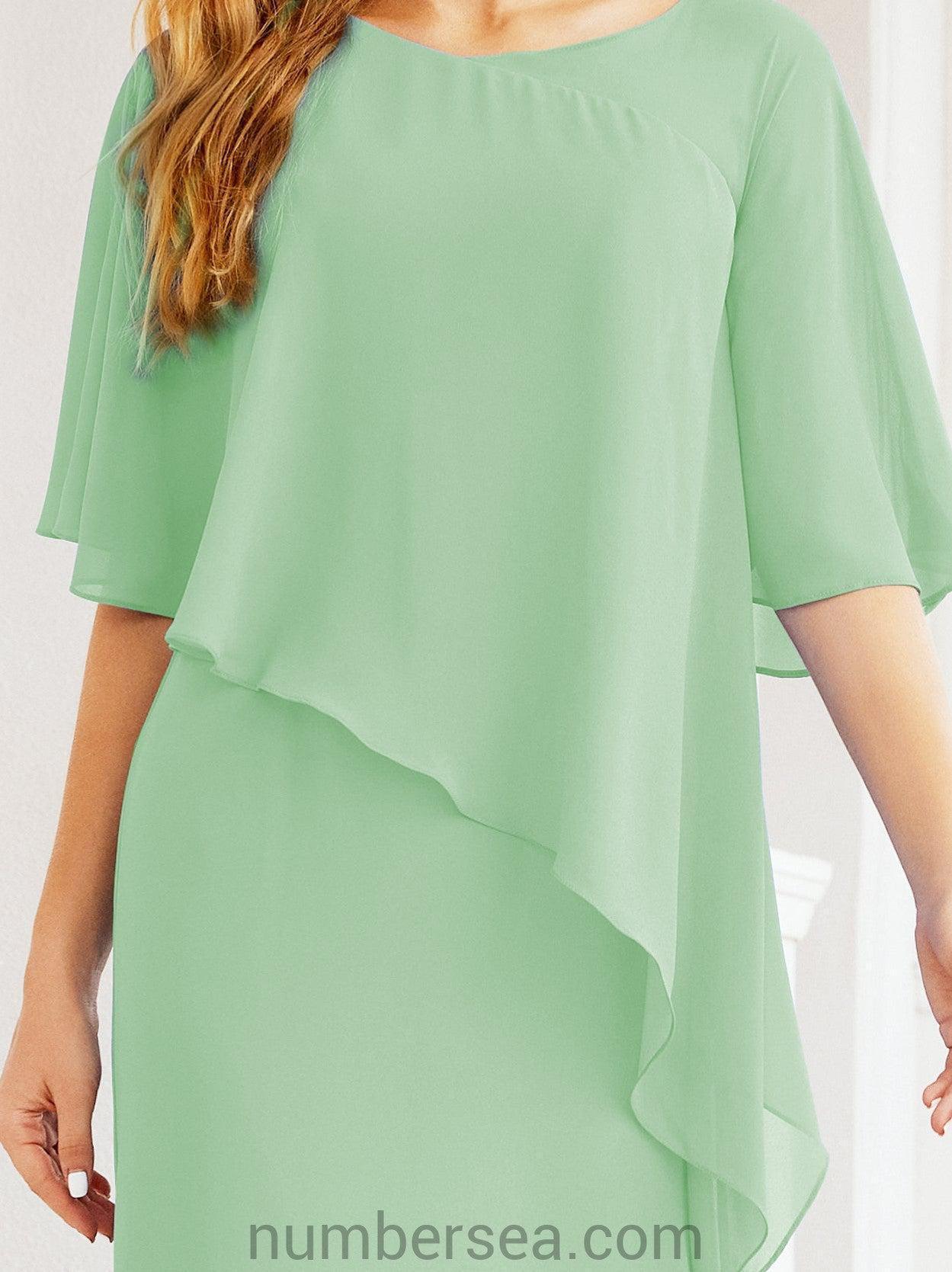 Vestido formal de fiesta Sunnderly, largo, para madre de la novia, con capa con volantes, SY28026 